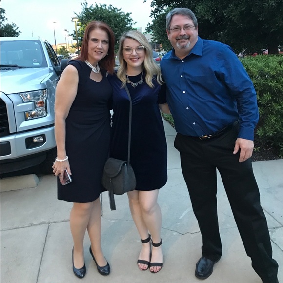 Blue velvet T-shirt dress - Picture 4 of 4